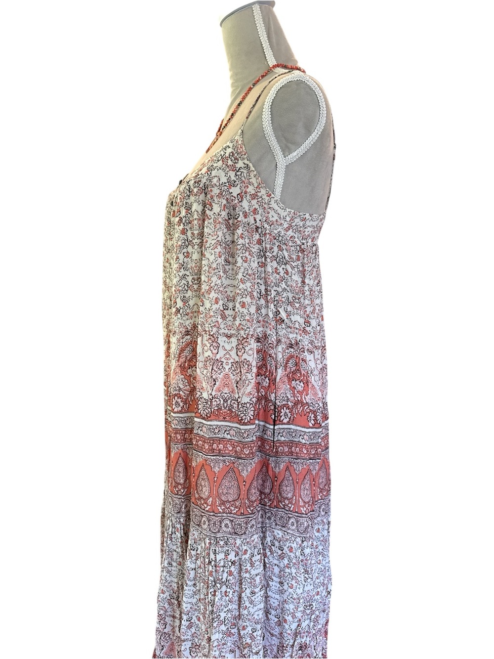 Lucky Brand Cream and Terracotta Floral Maxi Dress - Picture 6 of 7
